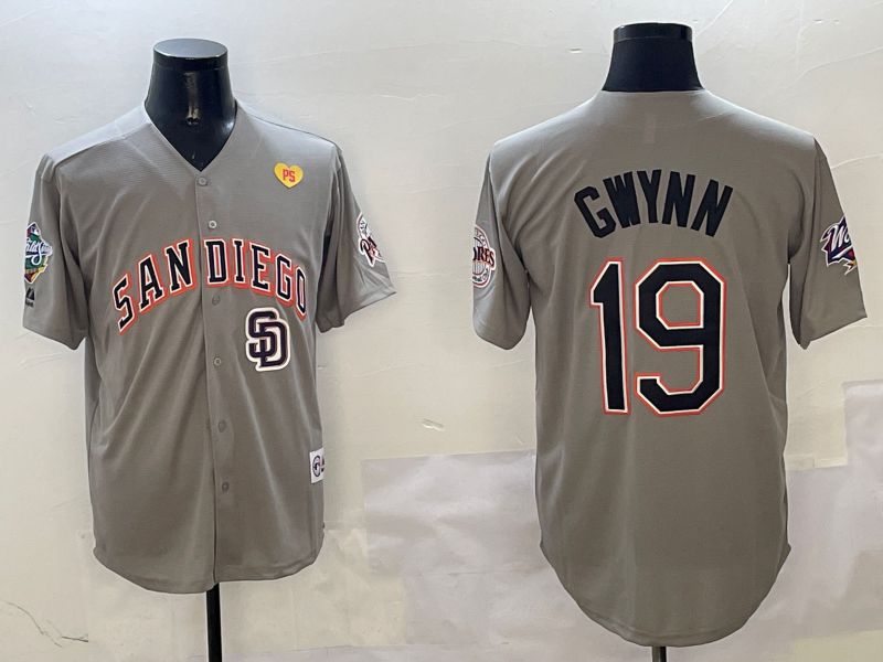Men San Diego Padres #19 Gwynn Grey Throwback Game 2025 Nike MLB Jersey style 31214